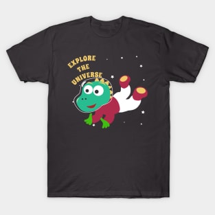 Cute dinosaur astronaut. T-Shirt